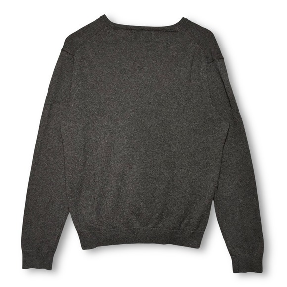 BONOBOS Cashmere Blend Dark Gray V Neck Slim Fit Sweater Knit Top Size Men's L - Picture 2 of 7